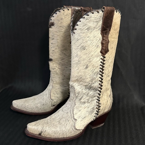 🐴Donald J. Pliner hair on hide leather cowboy boots unique 25th anniversary🐴 - Picture 4 of 10